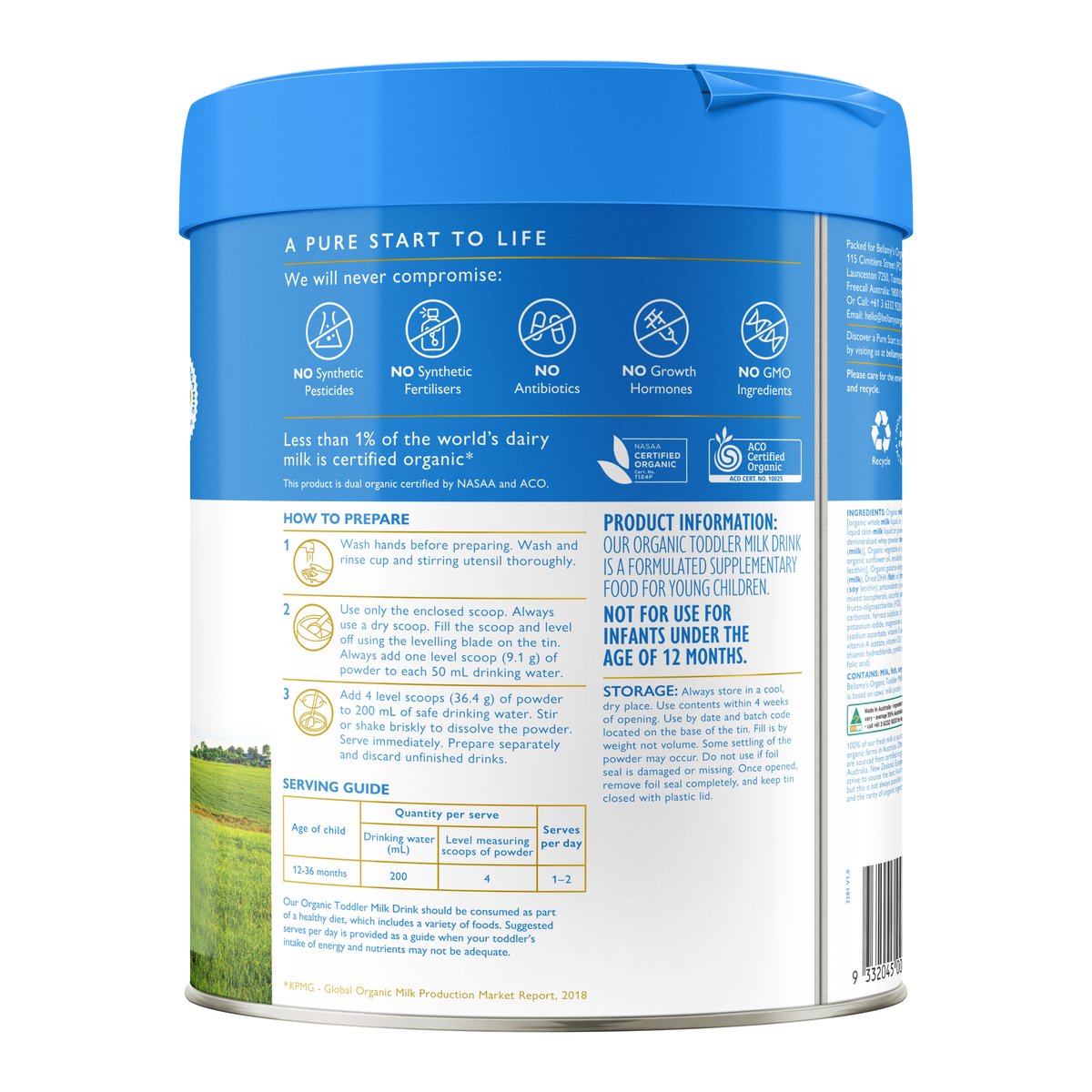 Bellamy's Organic Step 3 Toddler Milk Drink 800g - Bellamy's Organic