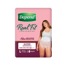 Depend RealFit Super Underwear Female Large 8 pack thumbnail 1