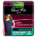 Depend RealFit Super Underwear Female Extra Large 8 pack thumbnail 8