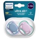 Avent Ultra Air Soother 6-18 Months Plain 2 pack thumbnail 1