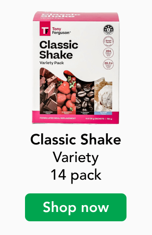 Tony Ferguson Classic shake, variety 14 pack, Shop now