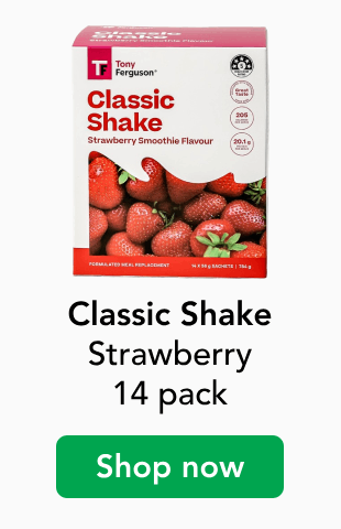 Tony Ferguson Classic shake, Strawberry flavour 14 pack, Shop now