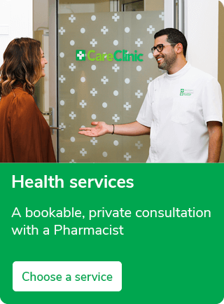 Health services. 
A bookable, private consultation with a Pharmacist. 
Choose a service