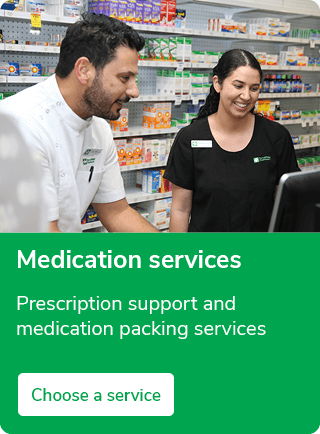 Medication services. Prescription support and medication packing services. Choose a service