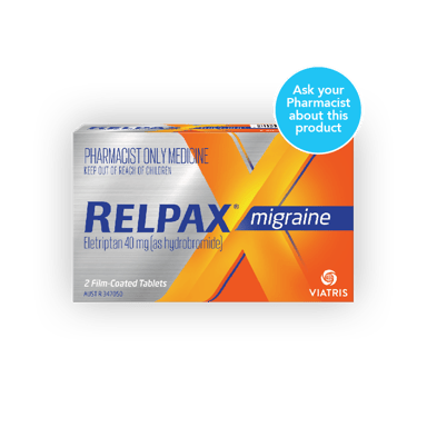 Relpax Migraine Eletriptan 40mg 2 tablets