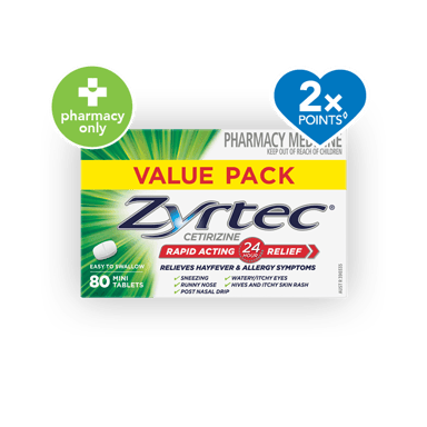 Zyrtec 10mg - 80 tablets