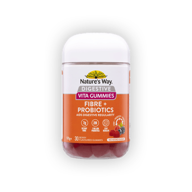 Nature's Way Digestive Vita Gummies Fibre + Probiotics 30 Pack