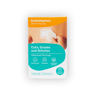 Opsite Post-Op Waterproof Barrier Dressing 6.5cm X 5cm - 5 pack