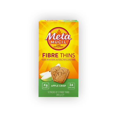 Metamucil Fibre Supplement Fibre Thins Apple Crisp Fibre 12 pack