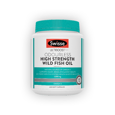 Swisse Ultiboost Odourless High Strength Wild Fish Oil 1500mg - 400 capsules