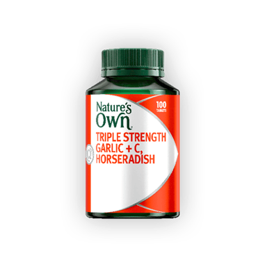 Nature's Own Triple Strength Garlic + C Horseradish 100 tablets