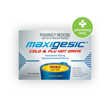 Maxigesic Cold & Flu Hot Drink 500mg/150mg - 10 sachets^