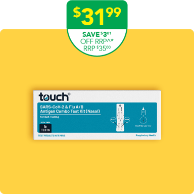 TouchBio 2in1 Flu A/B and COVID-19 Rapid Antigen Self-Testing Kit 5 pack