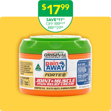 Pain Away Forte + Heat Joint & Muscle Pain Relief Cream 70g