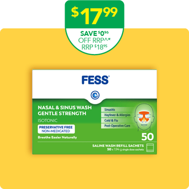 Fess Nasal & Sinus Wash Refill Gentle Strength 50 sachets