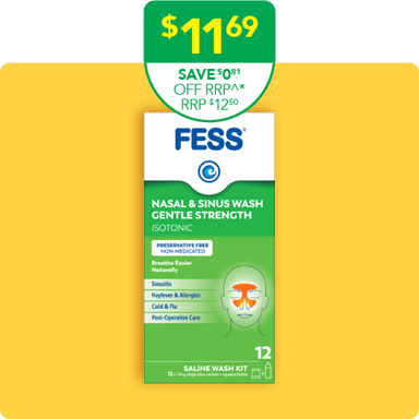 Fess Nasal & Sinus Wash Kit Gentle Strength 12 sachets