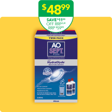 Aosept Plus Hydroglyde Twin 360ml - 2 pack