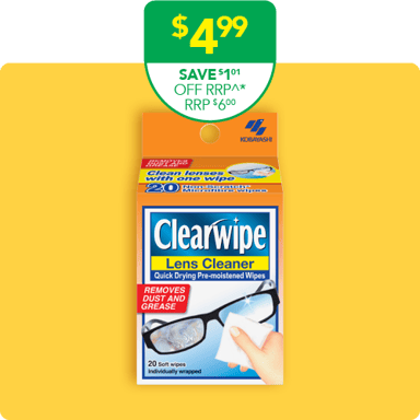 Clearwipe Lens Cleaner 20 Wipes 20 each