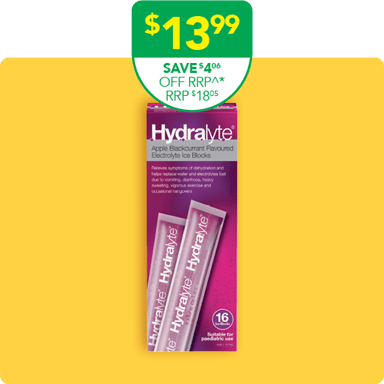 Hydralyte Ice Block Apple/Blackcurrant Flavoured 16 pack