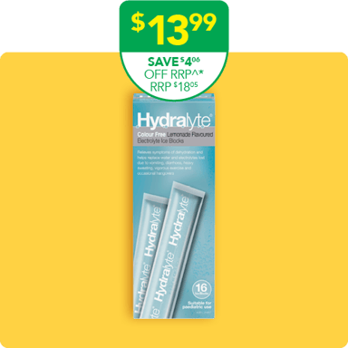 Hydralyte Ice Block Colour Free Lemonade Flavoured 16 pack