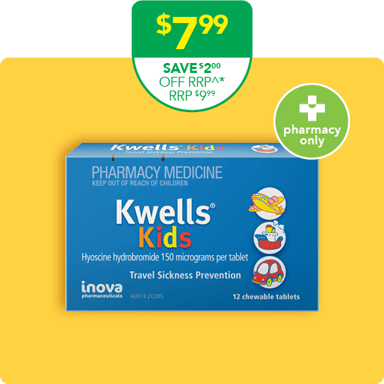 Kwells Kids Travel Sickness Prevention 12 chewable tablets