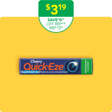 Quick-Eze Heartburn & Indigestion Relief Chewy Peppermint 8 tablets