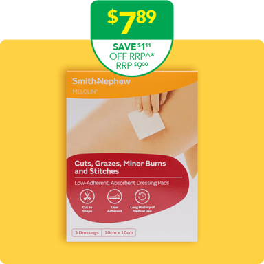 Melolin Wound Dressing Pad 10cm X 10cm - 3 pack