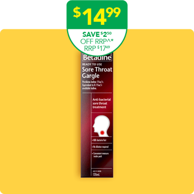 Betadine Sore Throat Gargle Ready To Use 120ml