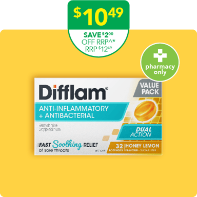 Difflam Dual Action Honey & Lemon 32 lozenges