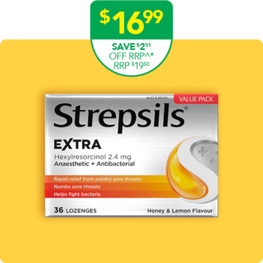 Strepsils Extra Honey & Lemon Throat 36 lozenges