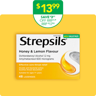 Strepsils Honey and Lemon Throat 48 Lozenges