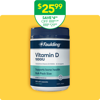Faulding Vitamin D 1000IU - 500 soft gel capsules