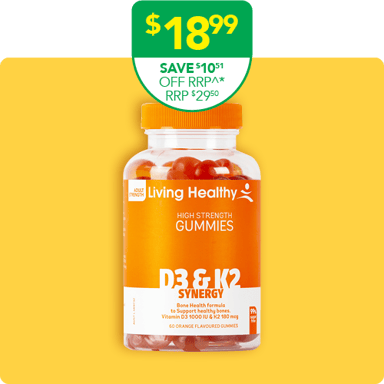 Living Healthy Adults Gummies Vitamin D3 + K2 60 pastilles