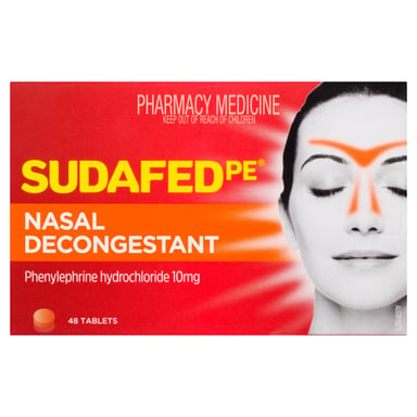 Sudafed PE Nasal Decongestant Non Drowsy 48 tablets