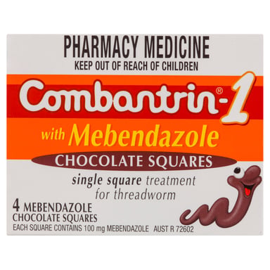 Combantrin 1 With Mebendazole Chocolate Squares 4 tablets