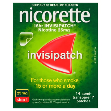 Nicorette 16hr Invisipatch 25mg Step 1 - 14 patches