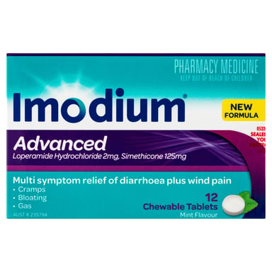Imodium Advanced Relief 12 chewable tablets