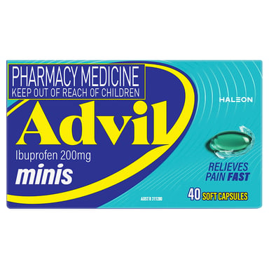Advil Ibuprofen 200mg Minis 40 liquid capsules