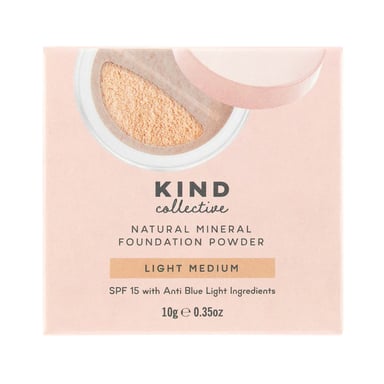 The Kind Collective Natural Mineral Foundation Powder Light Medium 10g
