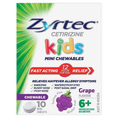 Zyrtec Kids Chewable Grape 5mg - 10 tablets