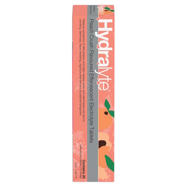 Hydralyte Effervescent Peach Crush 20 tablets