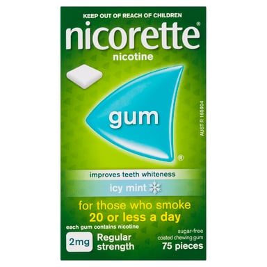 Nicorette Gum Icy Mint 2mg 75 pieces