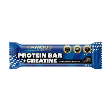 Famous Nutrition Protein Bar + Creatine Cookies & Cream 60g