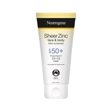 Neutrogena Sheer Zinc Body Lotion SPF50+ 85ml