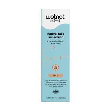 Wotnot Natural Zinc Sunscreen & BB+ Cream SPF40 Beige 50g