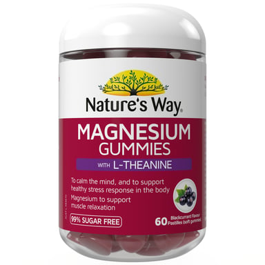 Nature's Way Magnesium Gummies With L-Theanine 60 pastilles