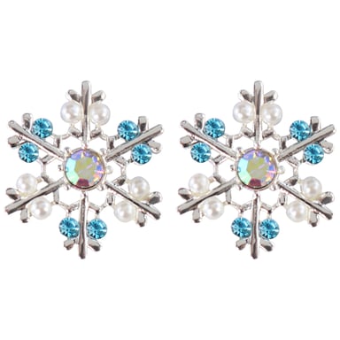 Wicked Sista Icy Snowflake Studs Silver 1 pair