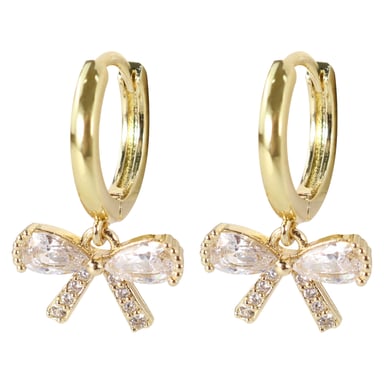 Wicked Sista Bow Huggie Hoops Gold 1 pair