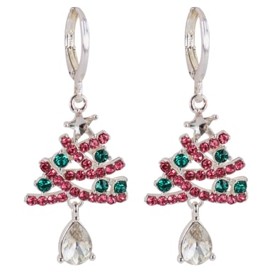 Wicked Sista Embellished Xmas Tree Earrings 1 pair