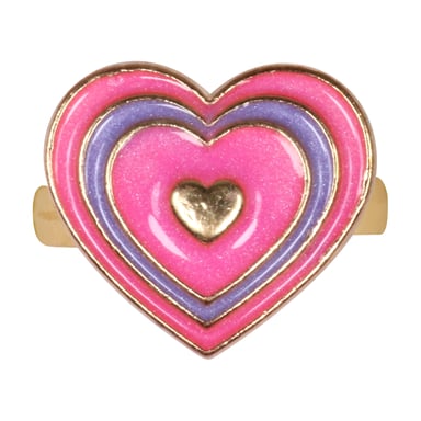 Miki Colourful Heart Fidget Spinning Ring 1 each